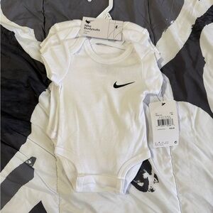Nike White Bodysuit with Black Logo